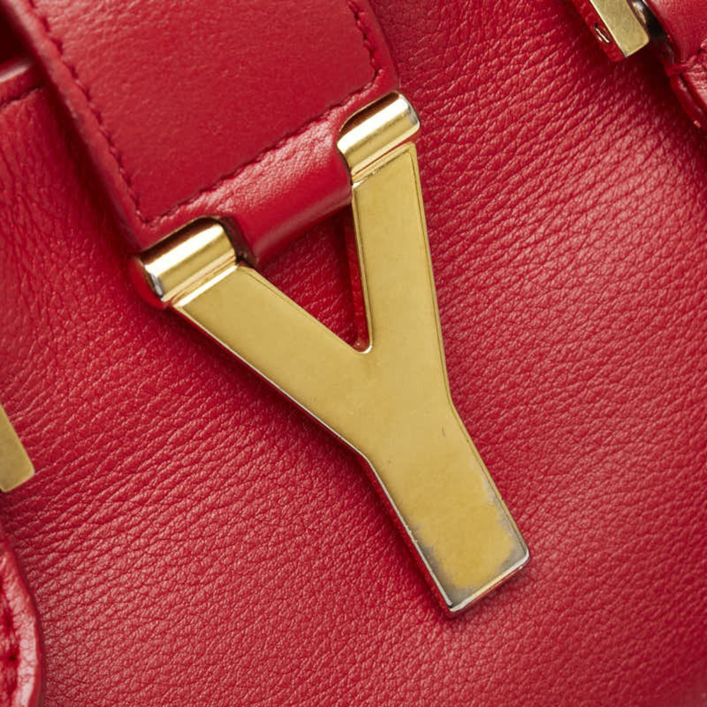 Saint Laurent Cabas Handbag Shoulder Bag Red Leather - Picture 4 of 9
